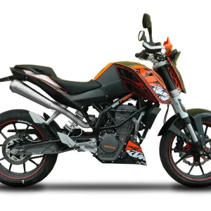 Beperkte Voorraad Einddemper Spark High-Mount GP-Style RVS voor KTM Duke 125, 200 11-16