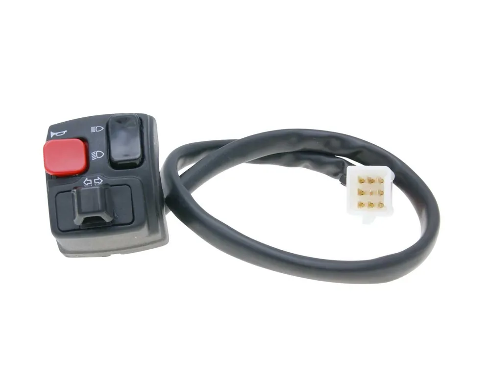 Stuurschakelaar links Knipperlicht, Fernlicht, Abblendlicht, Hupe voor Derbi Senda R, DRD, SM, X-Race Populair
