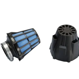 Express Levering Luchtfilter Polini Blue Air Box 37mm recht Zwart-blauw