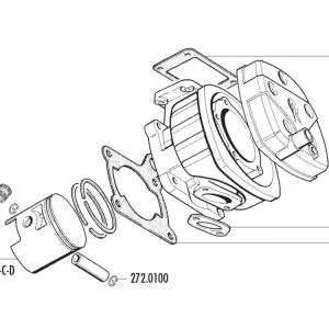 Koop Online Zuiger Kit Polini 165cc 64mm (D) voor Cagiva Aletta Rossa, Dakar, Elefant 125 LC