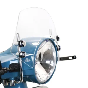 Windbescherming met verchroomden Houdern Moto Nostra b=340mm, h=105mm Vespa PX80, PX125, PX150, PX200, LML 125/150 Star/Stella farblos Laatste Kans