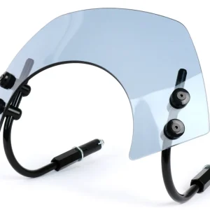 Gereduceerde Prijs Windbescherming met zwarten Houdern Moto Nostra b=340mm, h=105mm Vespa GTS 125-300 HPE (2019-)cc transparant grau
