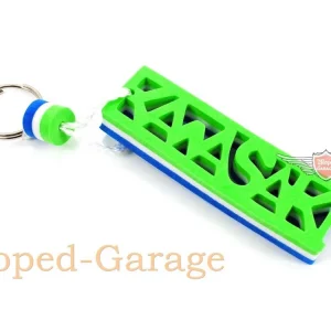 Sleutel Aanhanger 95mm 27mm 15mm Groen wit blauw voor Brommer Mokick Gecertificeerd