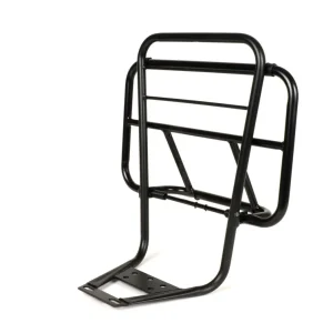 Rechtstreeks Van De Fabrikant Bagagedrager met Rugsteun Moto Nostra V2 Vespa PX80, PX125, PX150, PX200 zwart