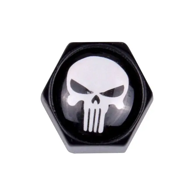 Trik Tropz Valve Stem Caps Blok Schedel Valve Caps. Zwart/Wit Uitverkoop