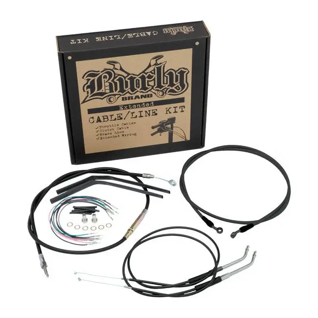 Burly Apehanger Kabel/Lijn Kit voor Dyna 12-17 FXD (non-ABS single disc) / 12" Beperkte Voorraad