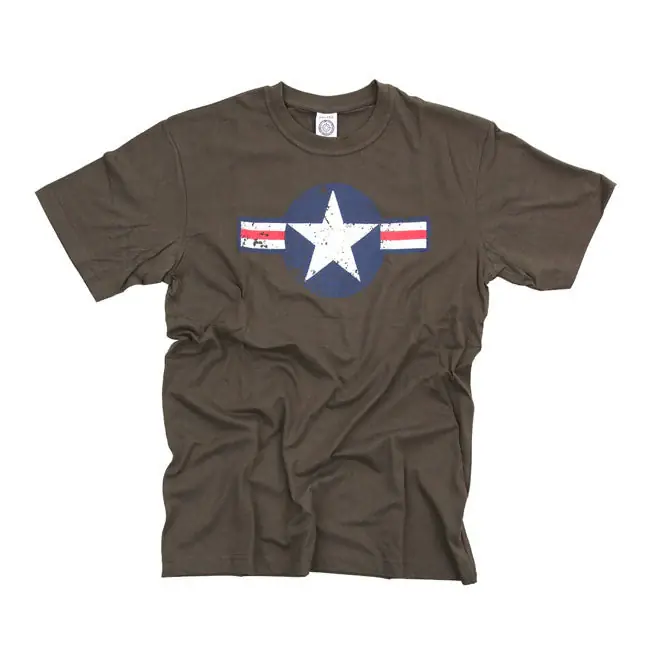 T-shirt luchtmacht sterren en strepen Green / S Voordeelprijs