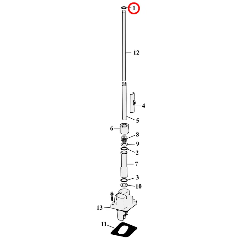 Koop Online Duwstang Onderdelendiagram Exploded View voor Harley Evolution Big Twin 1) 84-99 Big Twin. O-ring. upper. Replaces OEM 11157