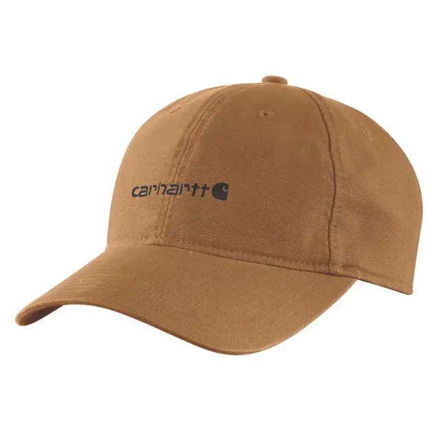 Carhartt Canvas geborduurde grafische pet Brown Alleen Vandaag