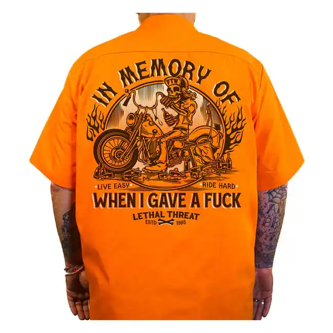 Lage Kosten Lethal Threat In Memory Werkshirt Korte Mouw Orange / M