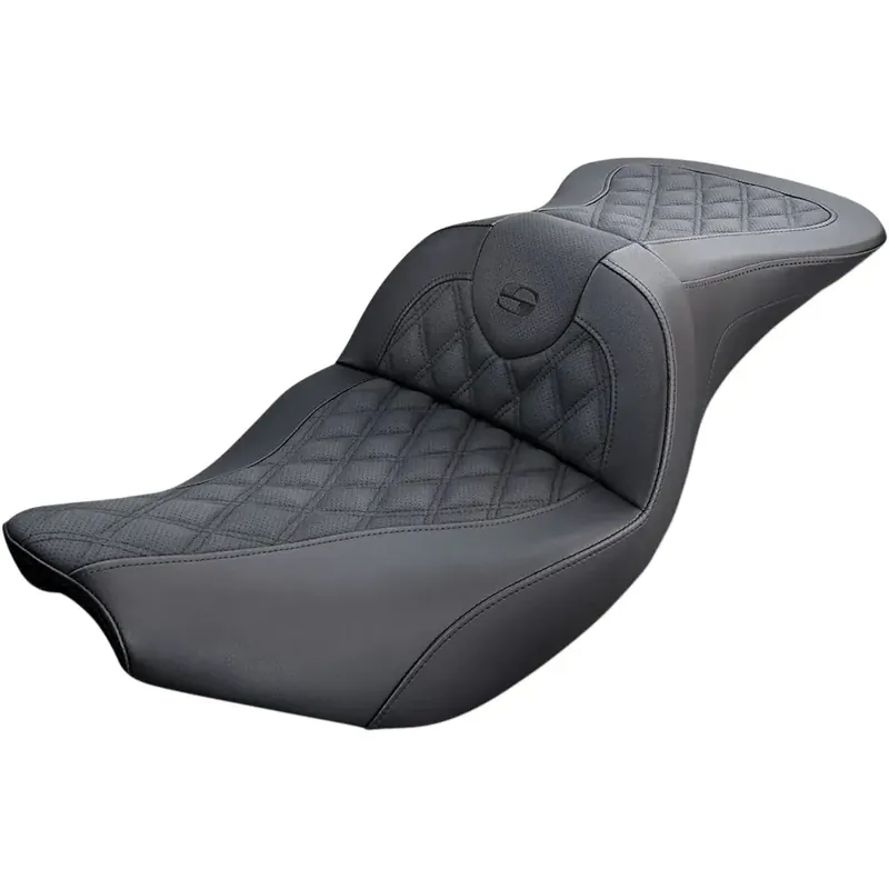 Saddlemen Roadsofa-zitting met rasterpatroon voor Indian 14-24 Chief Classic / Vintage / Dark Horse / Black / Without heating / Without backrest Exclusieve Aanbieding