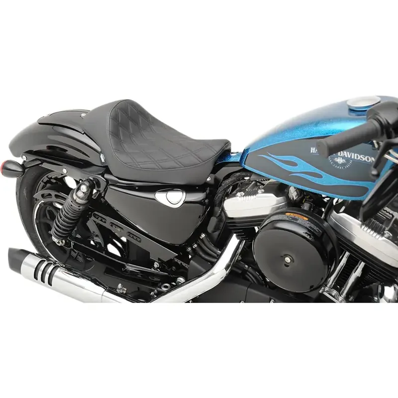 Dagaanbieding Drag Specialties Cafe Style solo zadel voor Harley 10-22 XL Sportster / Diamond Black